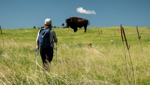 The author hiking Centennial Trail