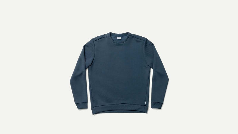 This looks like a normal crewneck sweater, but it鈥檚 made from Polartec Power Air, a fleece material that sheds few fibers and moves easily when layered under other garments.