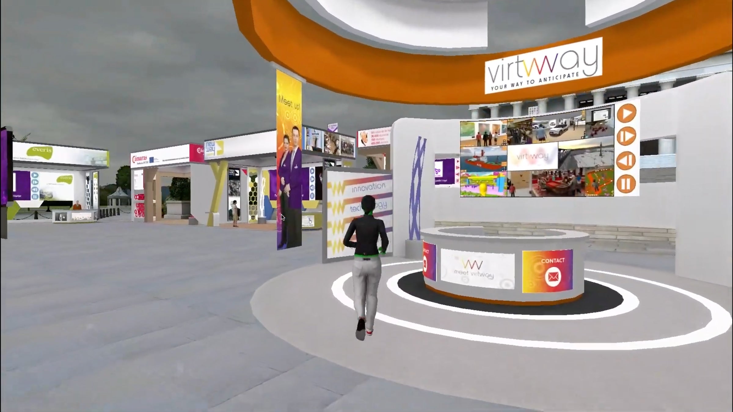 Built on a complex technology platform that’s used by big companies like Amazon and IBM, Thin Air attendees would be able to move through the virtual show like video-game characters to interact with brands and media personalities at simulated booths over three days.