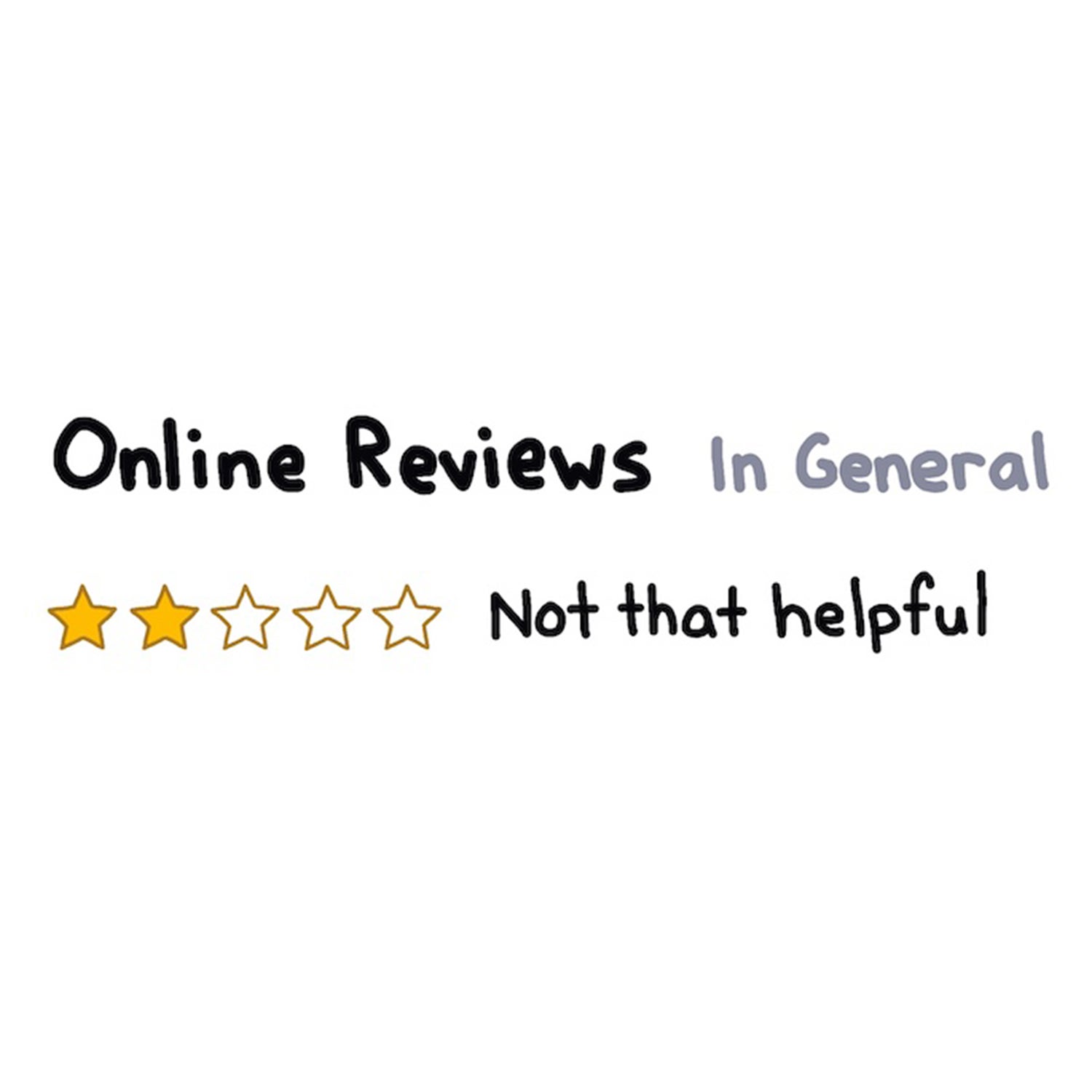 Online reviews, in general: two stars