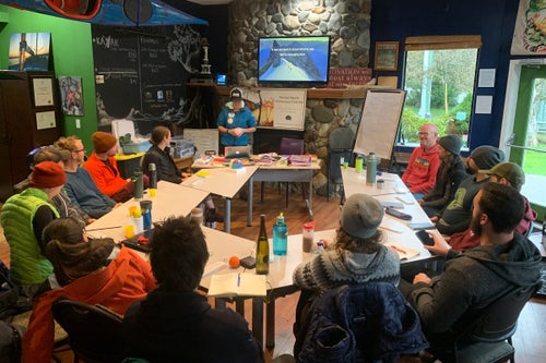 Daye Cooper leading her Mental Health Wilderness First Aid workshop in British Columbia