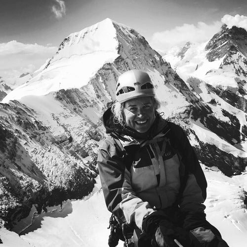 Baecher descending the Eiger in 2018