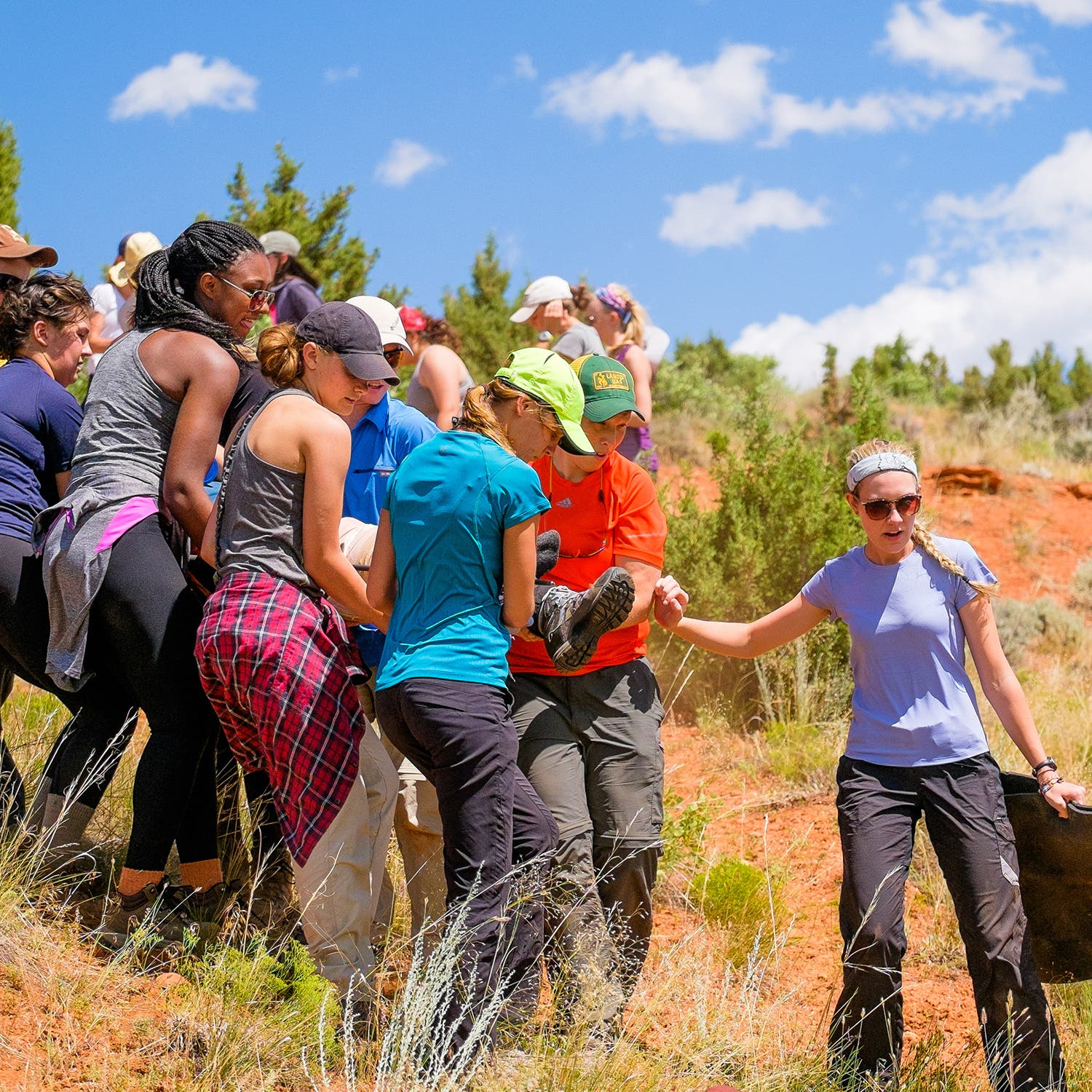 NOLS students receiving wilderness first aid training