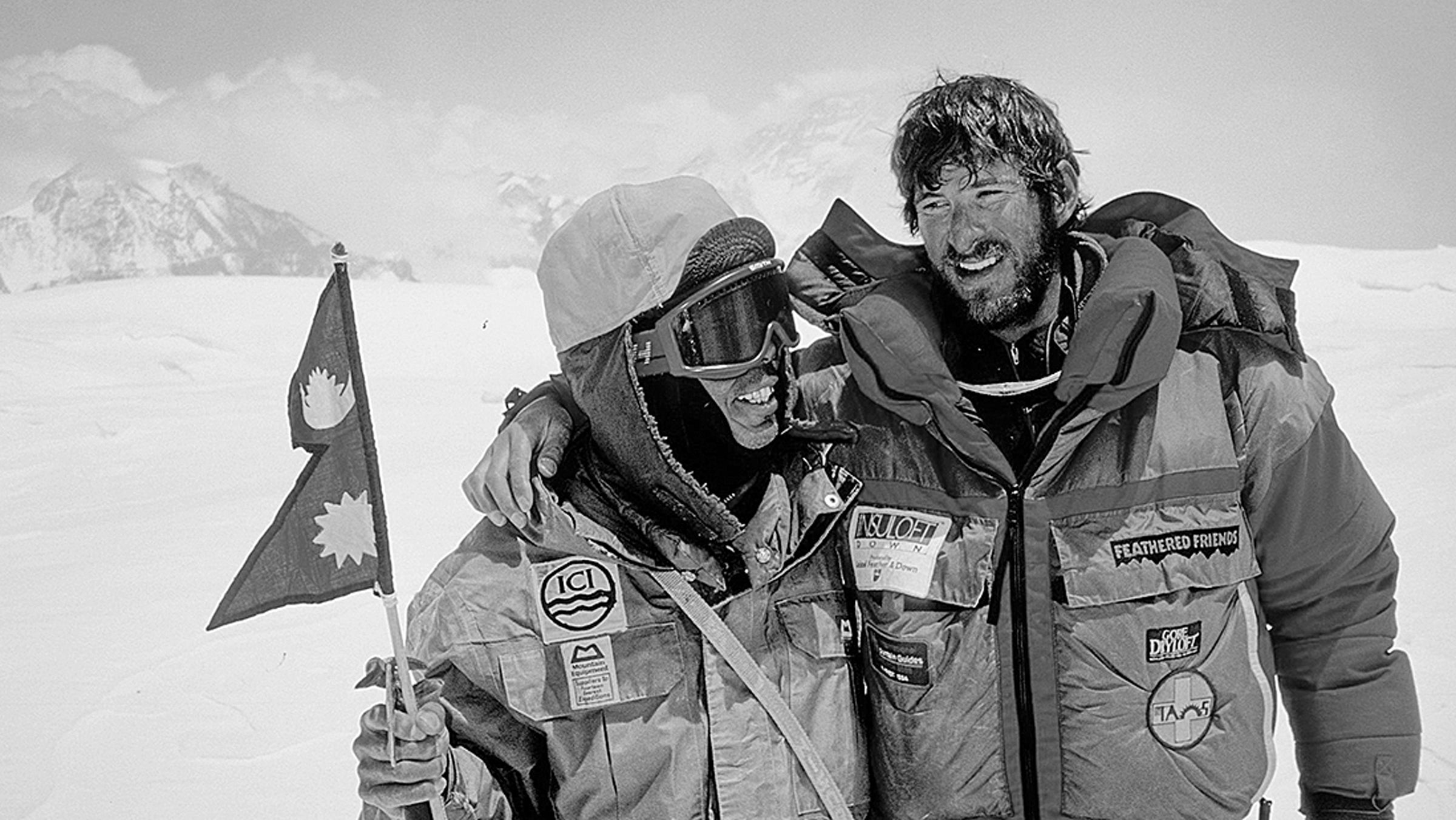 Dave Hahn, right, with the late Ang Phinjo Sherpa in 1995