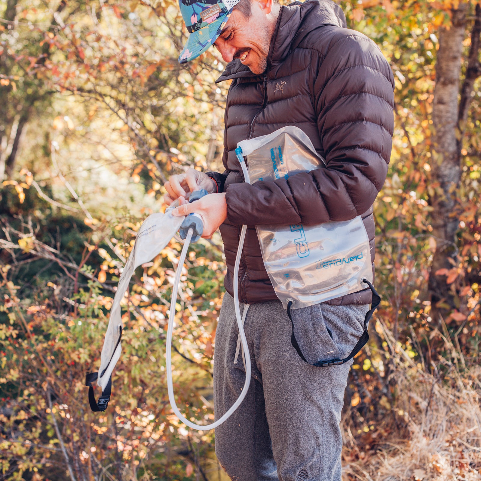 Gravity water filter system with reservoir for fast filling : r/camping