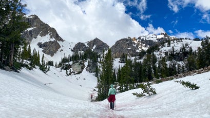 Brian hiking up to the cirque