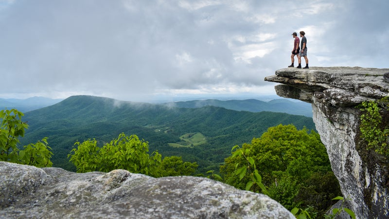 The twins at McAfee Knob, on the AT