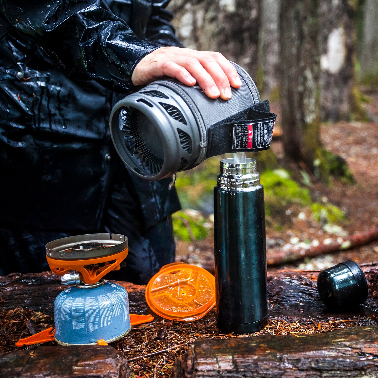 Travel Thermos For Hot Drinks Thermos On Top Of The Mountain Thermos Snow  Stones And Mountains With A Thermos Outside Stock Photo - Download Image  Now - iStock