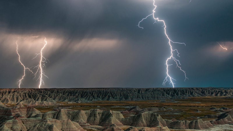 Badlands storm