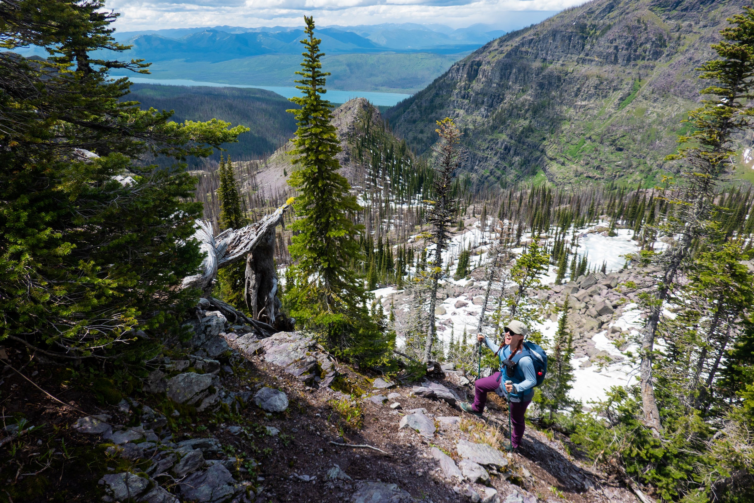 The author hiking Lincoln Pass