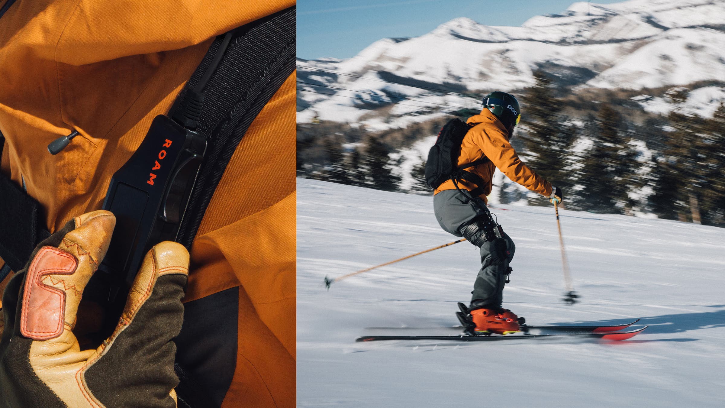 A skier using Elevate in Deer Valley, Utah