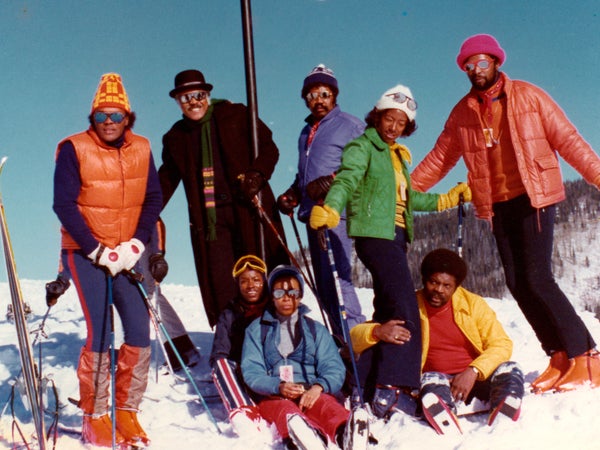 Arthur Clay (second from  left) and his wife, Mamie Clay (seated, left), at Steamboat in 1978