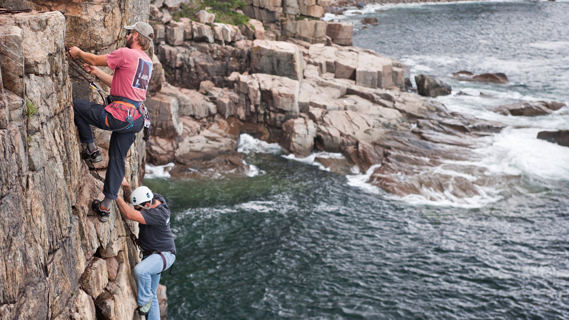 Wounded Warrior event rock climbing in Acadia National Park