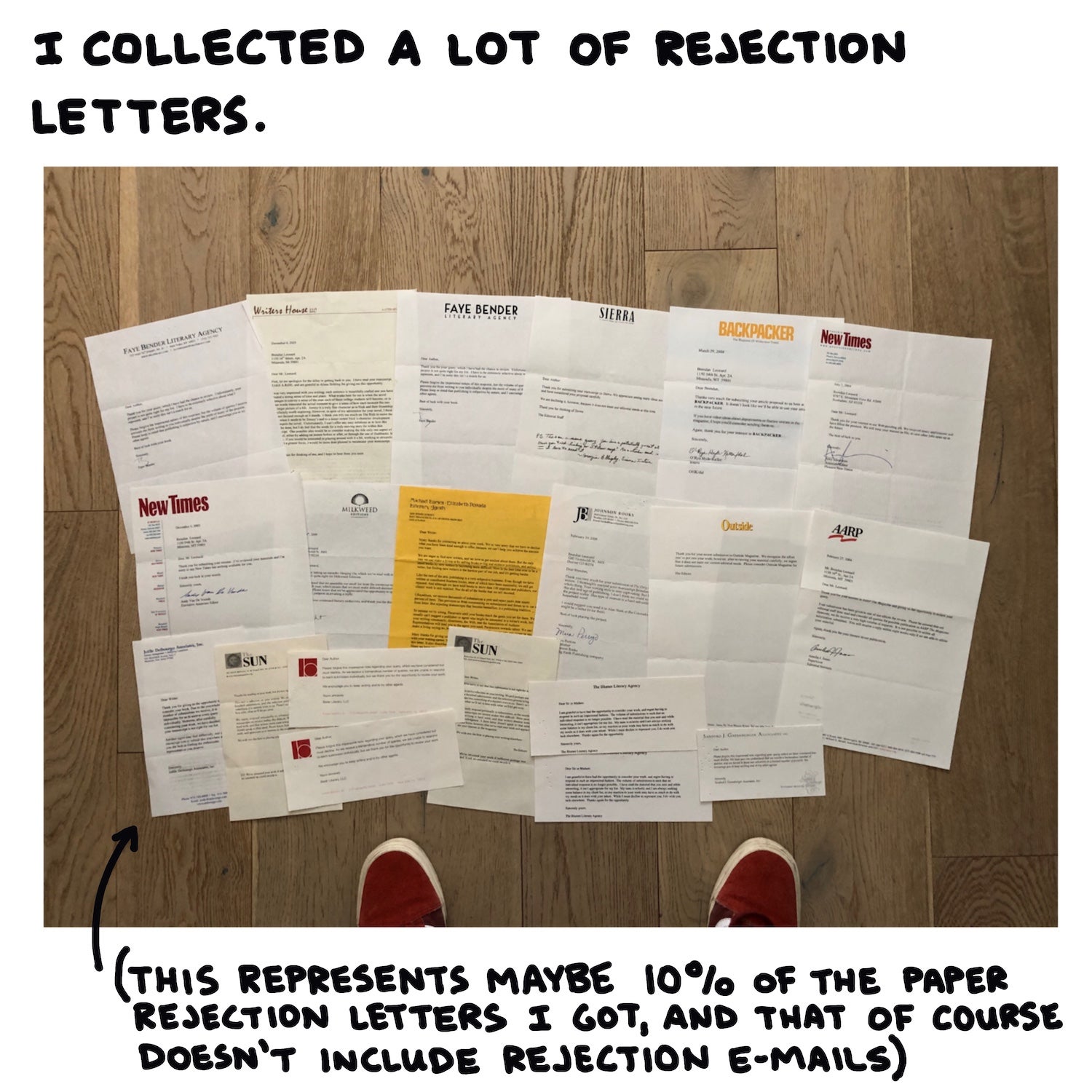 I collected a lot of rejection letters.