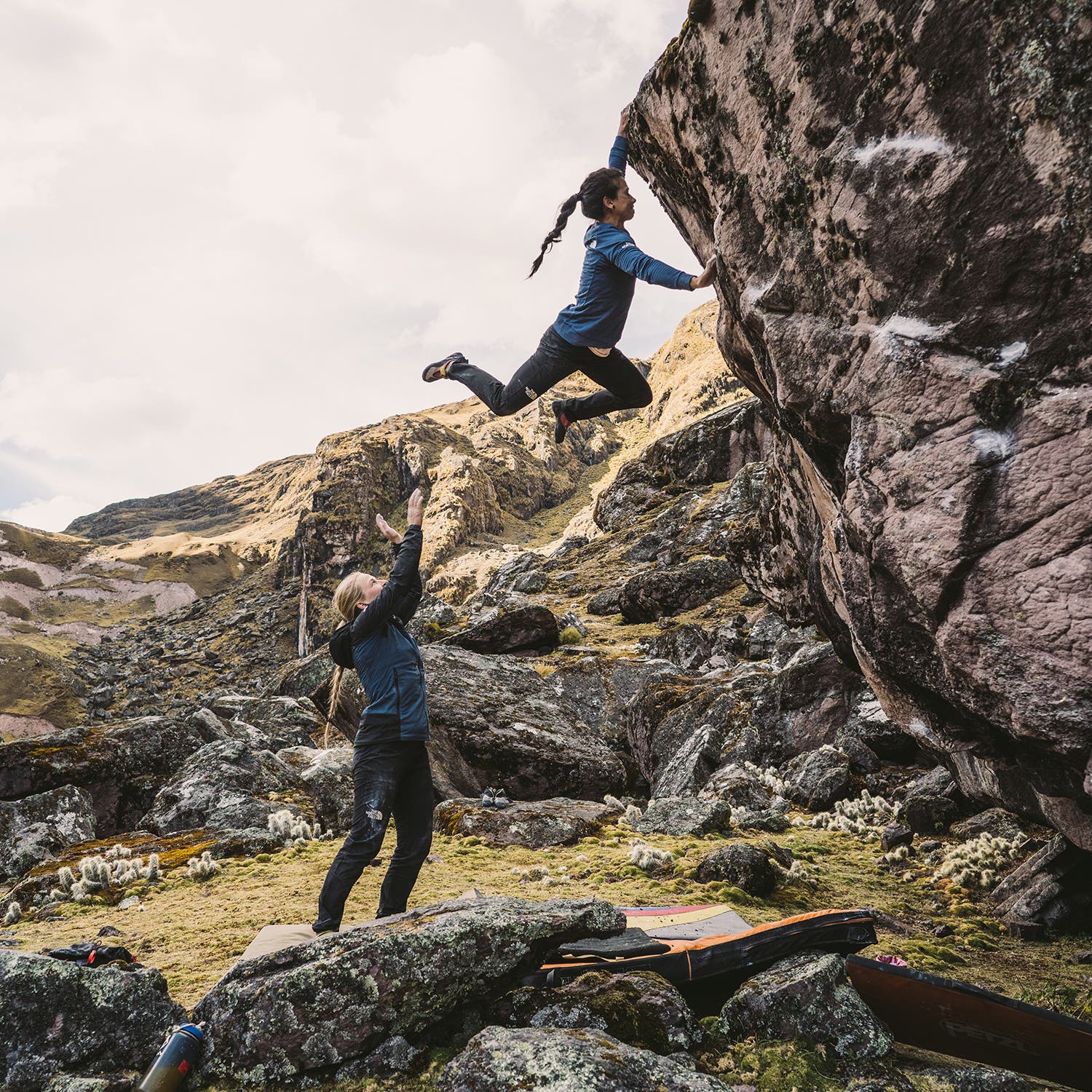 Williams (climbing) and Harrington completed their expedition before the pandemic hit