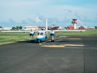 A prop plane that flies to the atoll