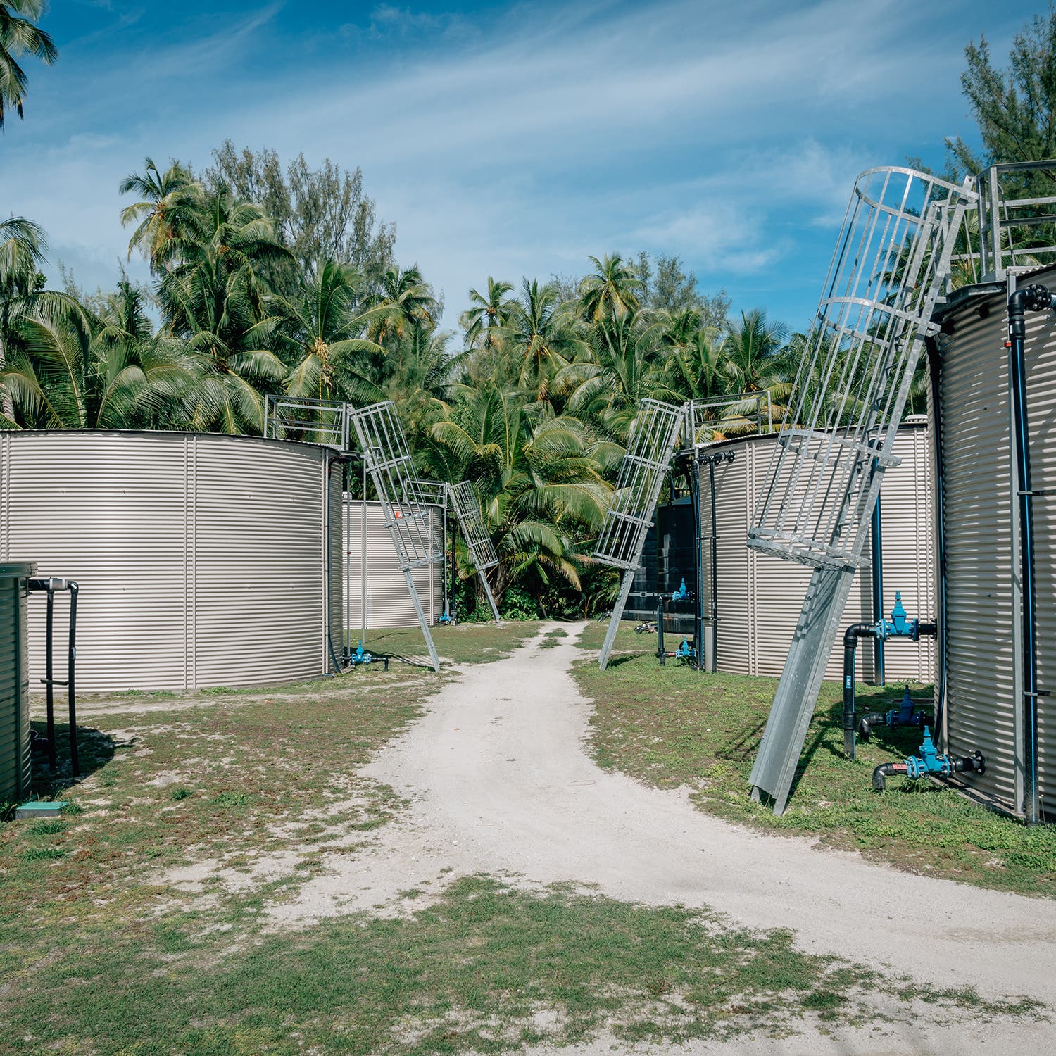 The resort’s water-storage tanks