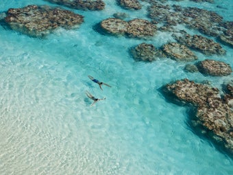 Swimming in the lagoon