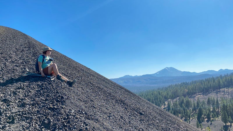 The hike to Cinder Cone looks out on 10,457-foot Lassen Peak in the distance