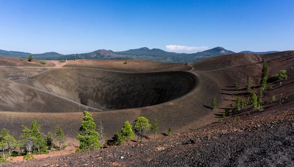 Cinder Cone's enormous crater in Lassen Volcanic National Park