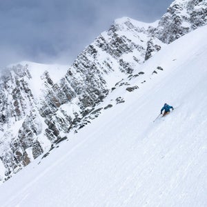 Smiley skiing the east face of New Zealand’s Mount Cook