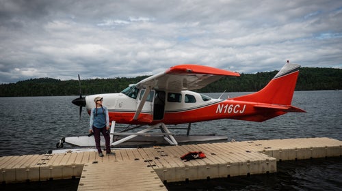 Arriving in Isle Royale by seaplane