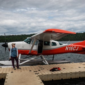 Arriving in Isle Royale by seaplane