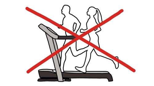 It is generally unacceptable for runners to share usage of the same treadmill at the same time.