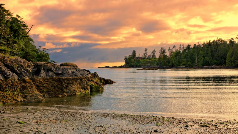 Sunset on the coast of Pacific Rim National Park, BC, Canada