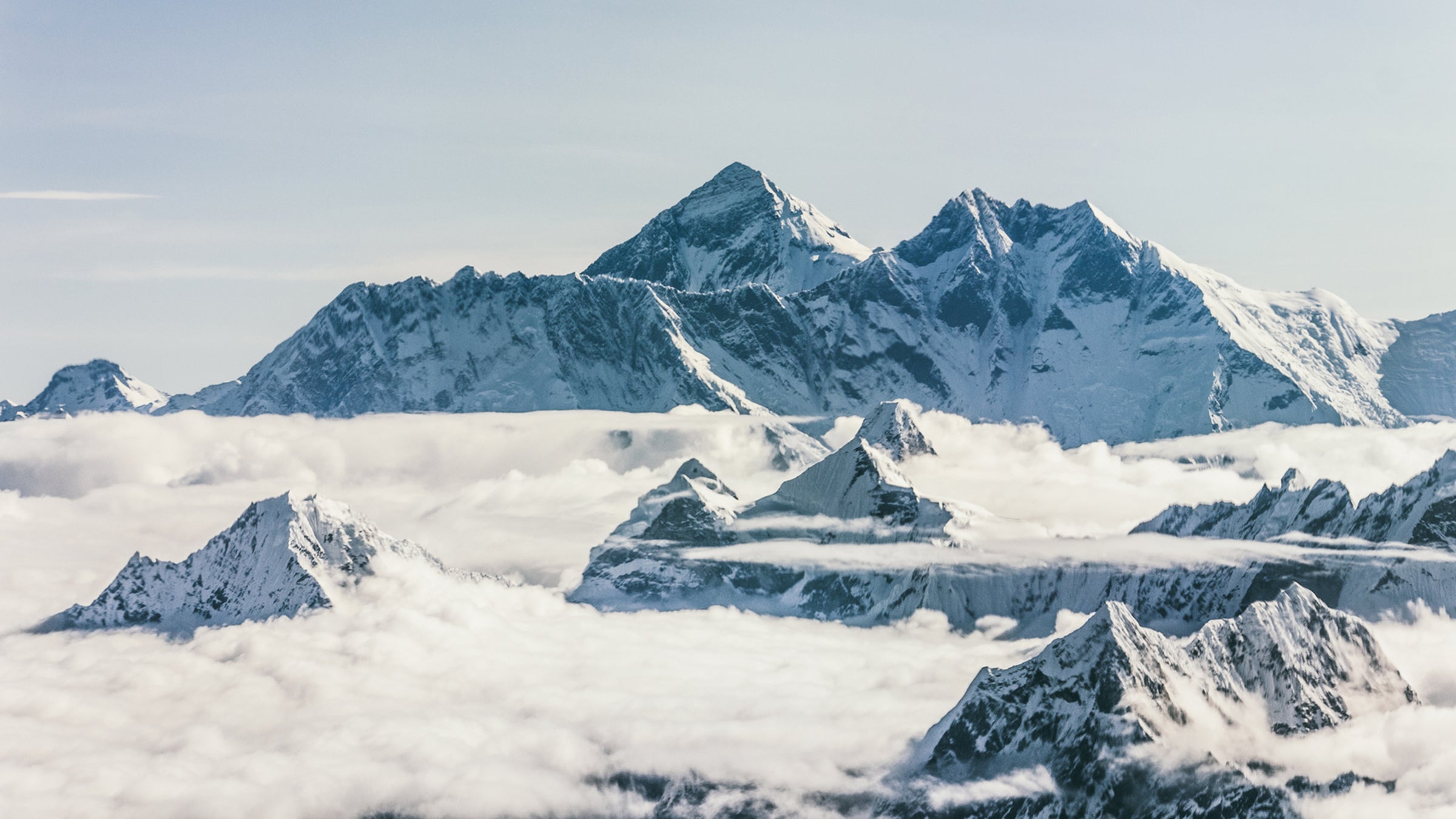 Mount Everest - Mountain Peaks Over Clouds In Himalaya, Nepal