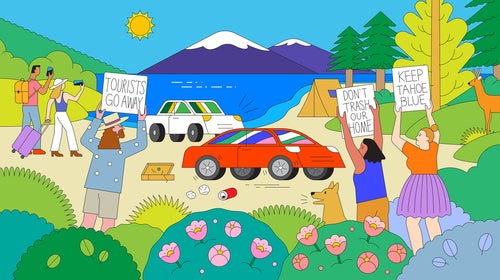 In Lake Tahoe, the unwelcoming party was hardly a deterrence. The outsiders have settled in.