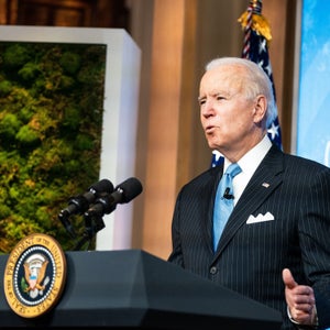 President Biden delivers remarks during the virtual Leaders Summit on Climate at the White House on April 23, 2021.