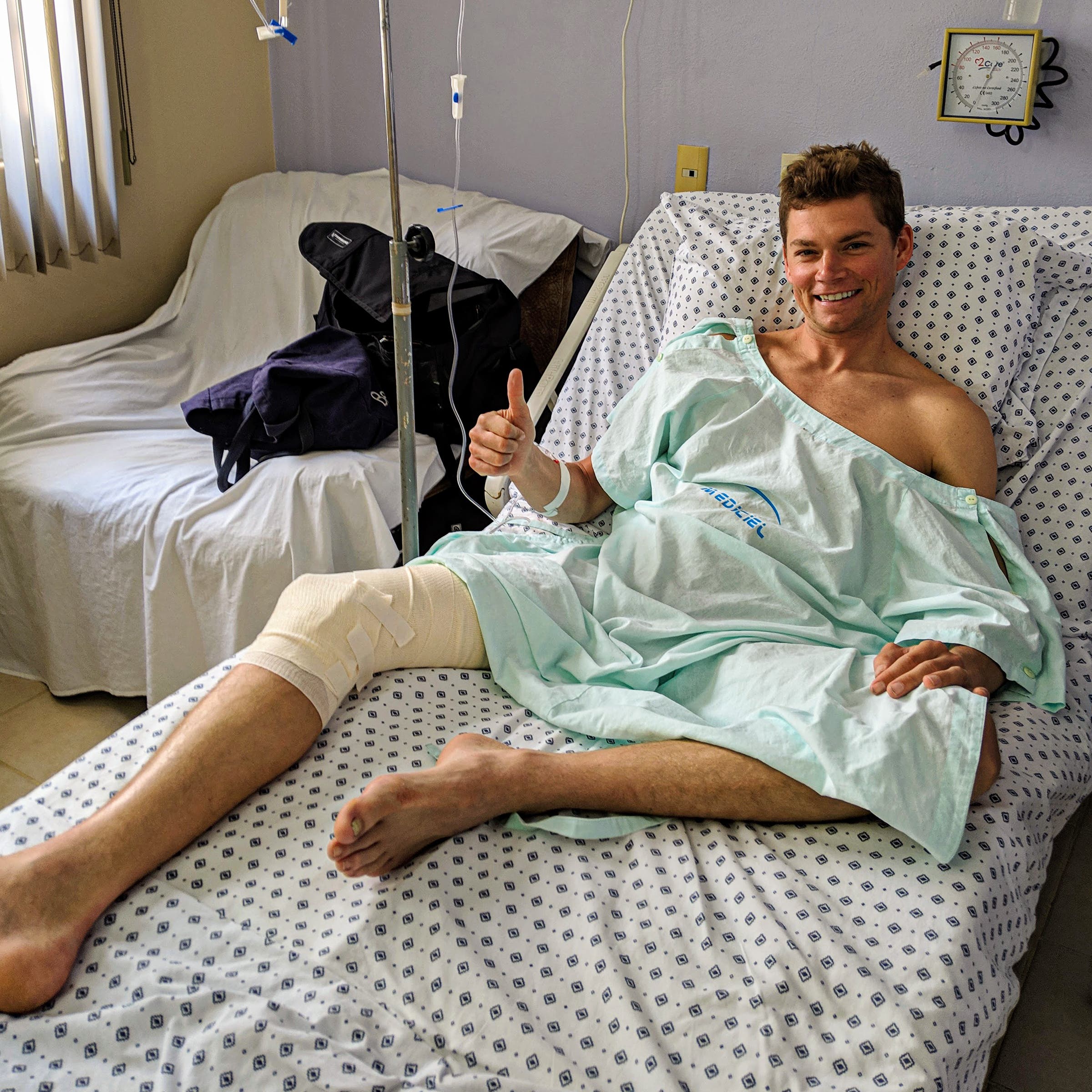 Wilton in the hospital in Mexico, the day after the attack