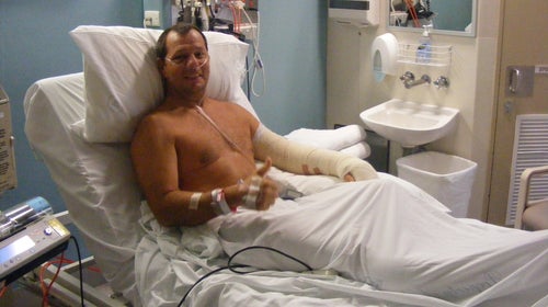 Pearson in the hospital after the attack