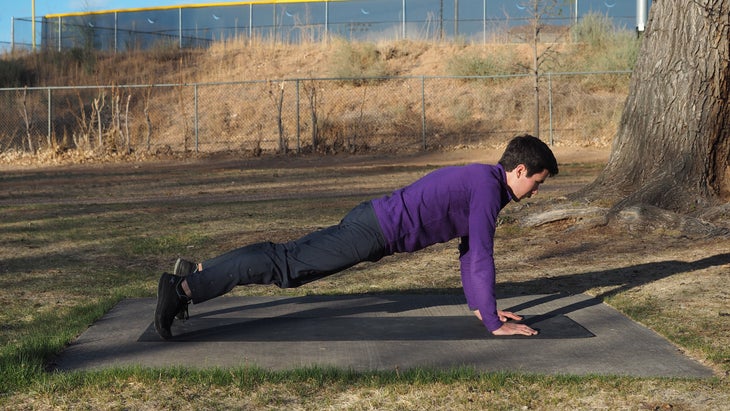 a man in a plank