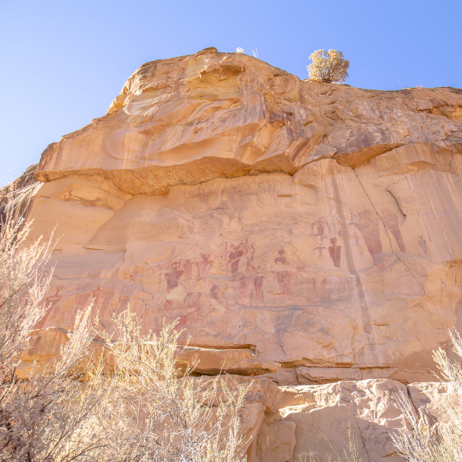 Petroglyphs in the Moab, Utah, area, similar to those bolted over north of Arches National Park, as well as the ones an unidentified party defaced recently with white supremacist phrases