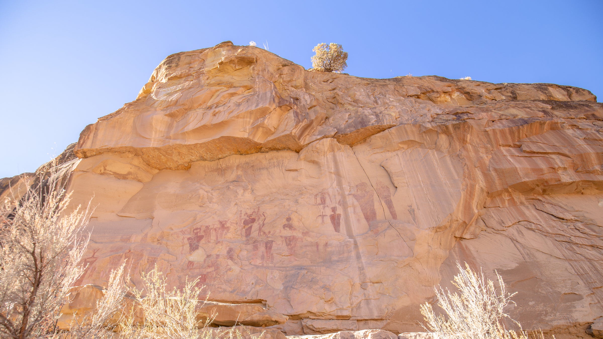 Petroglyphs in the Moab, Utah, area, similar to those bolted over north of Arches National Park, as well as the ones an unidentified party defaced recently with white supremacist phrases