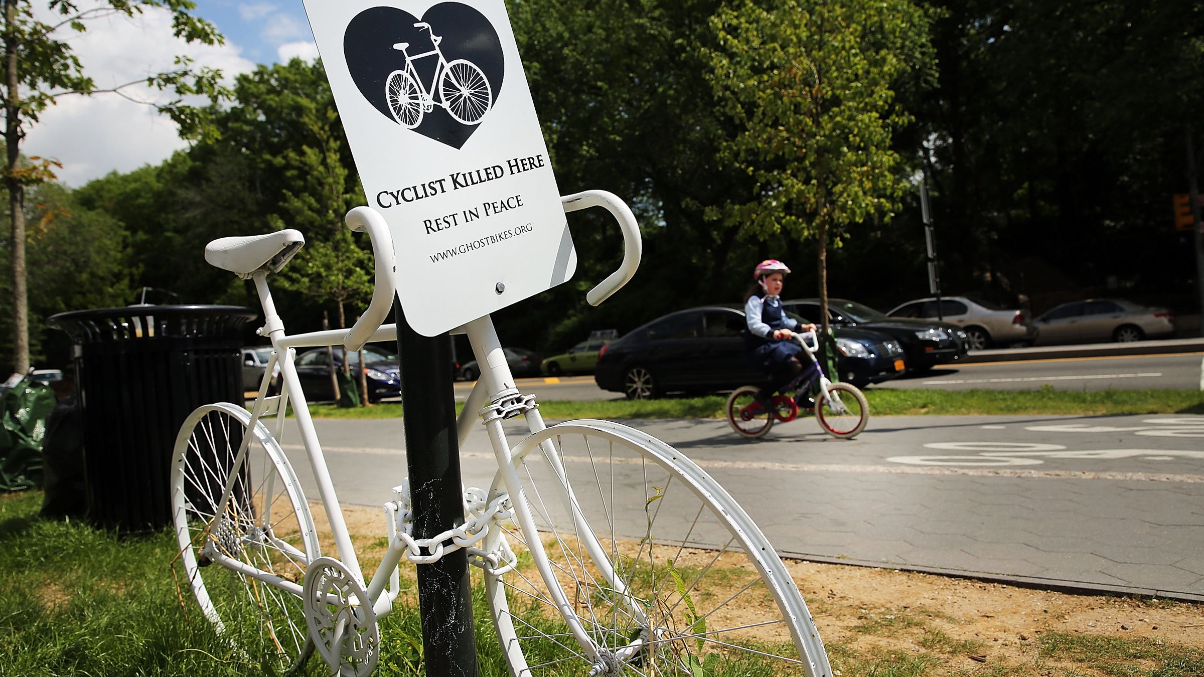 "Ghost Bikes" Offer Grim Reminder Of Deadly Cyclists' Accidents On New York's Streets