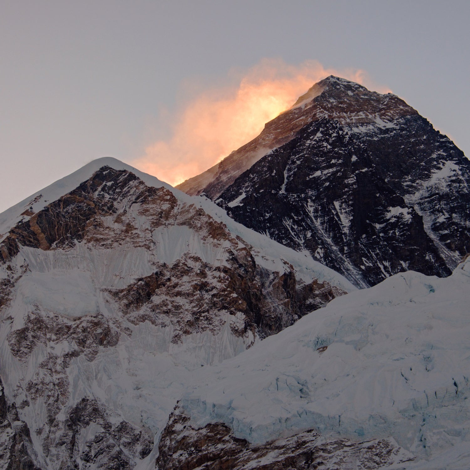 Scenic View Of Sunrise On Everest Mountain