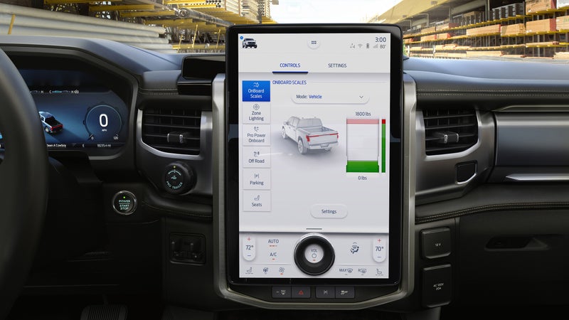 Optioned-up versions of the Lightning will feature a 15-inch screen on the dash, through which functions like home power control can be accessed.