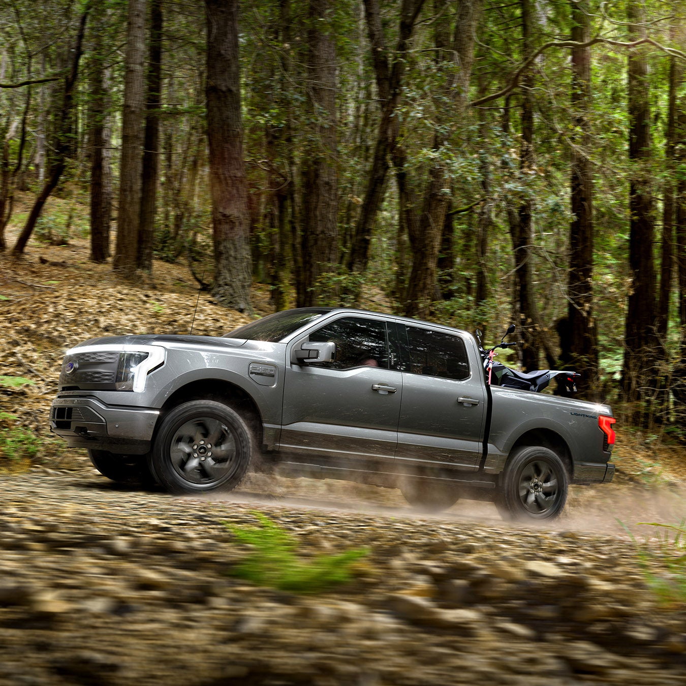 The 2022 Ford F-150 Lightning in action