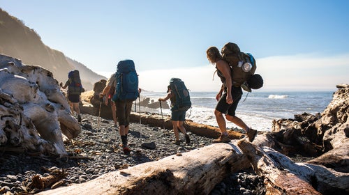 Backpackers on the Lost Coast Trail in California’s King Range National Conservation Area