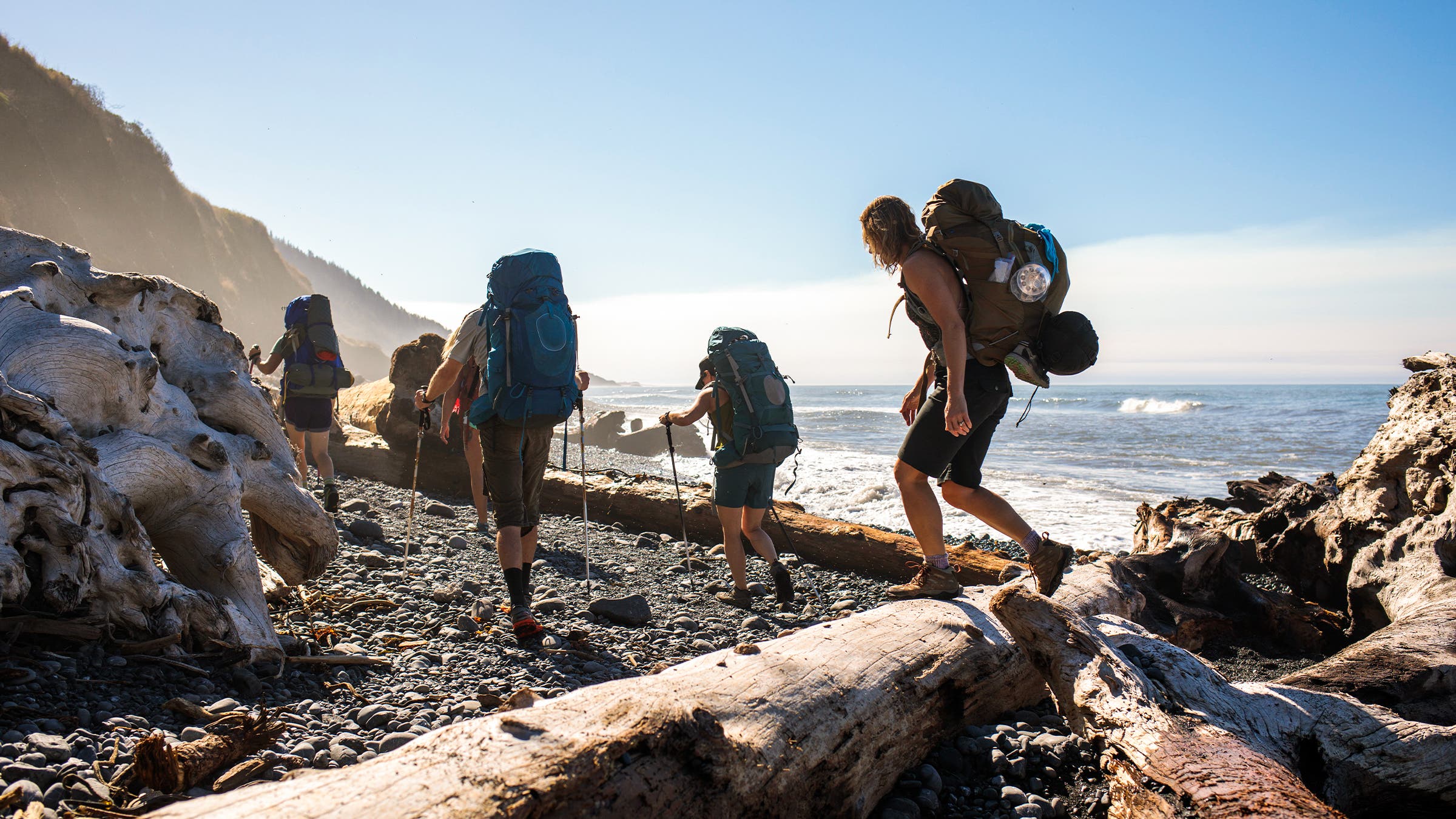 Backpackers on the Lost Coast Trail in California’s King Range National Conservation Area