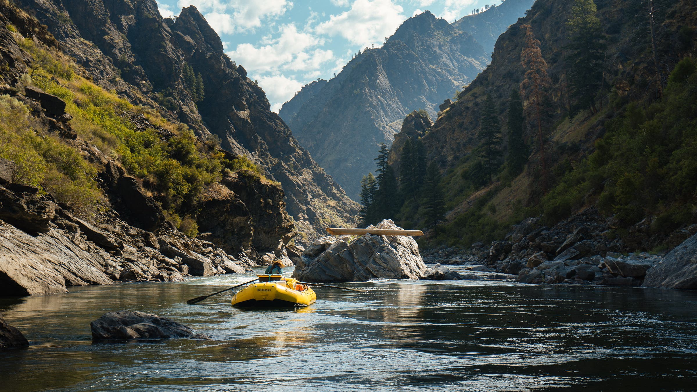 Rafting down the Salmon River in the Frank Church–River of No Return Wilderness