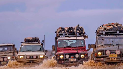 I’m pretty sure that’s me, driving the red Toyota Hilux, somewhere north of Mount Dare, Australia.