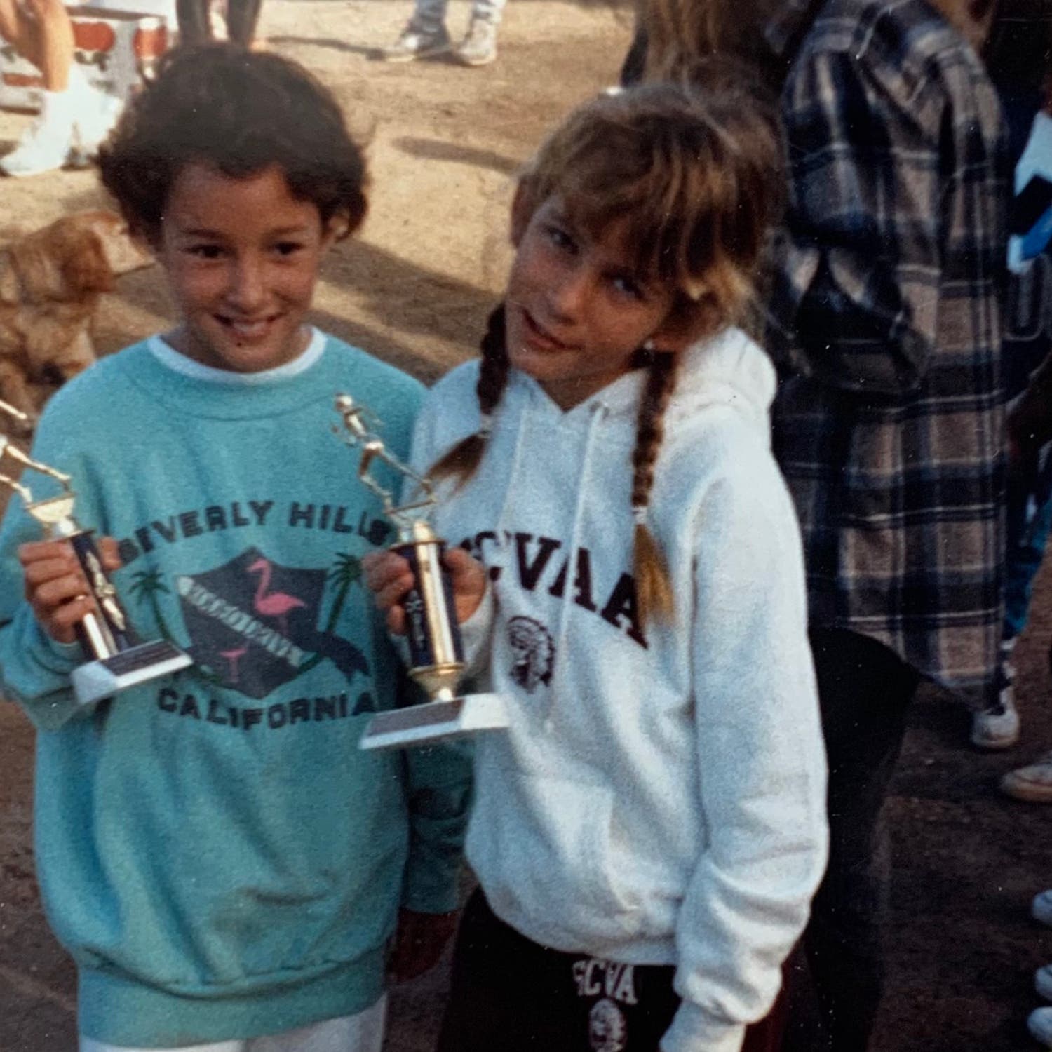 ...and another with her older sister, Lauren (left)