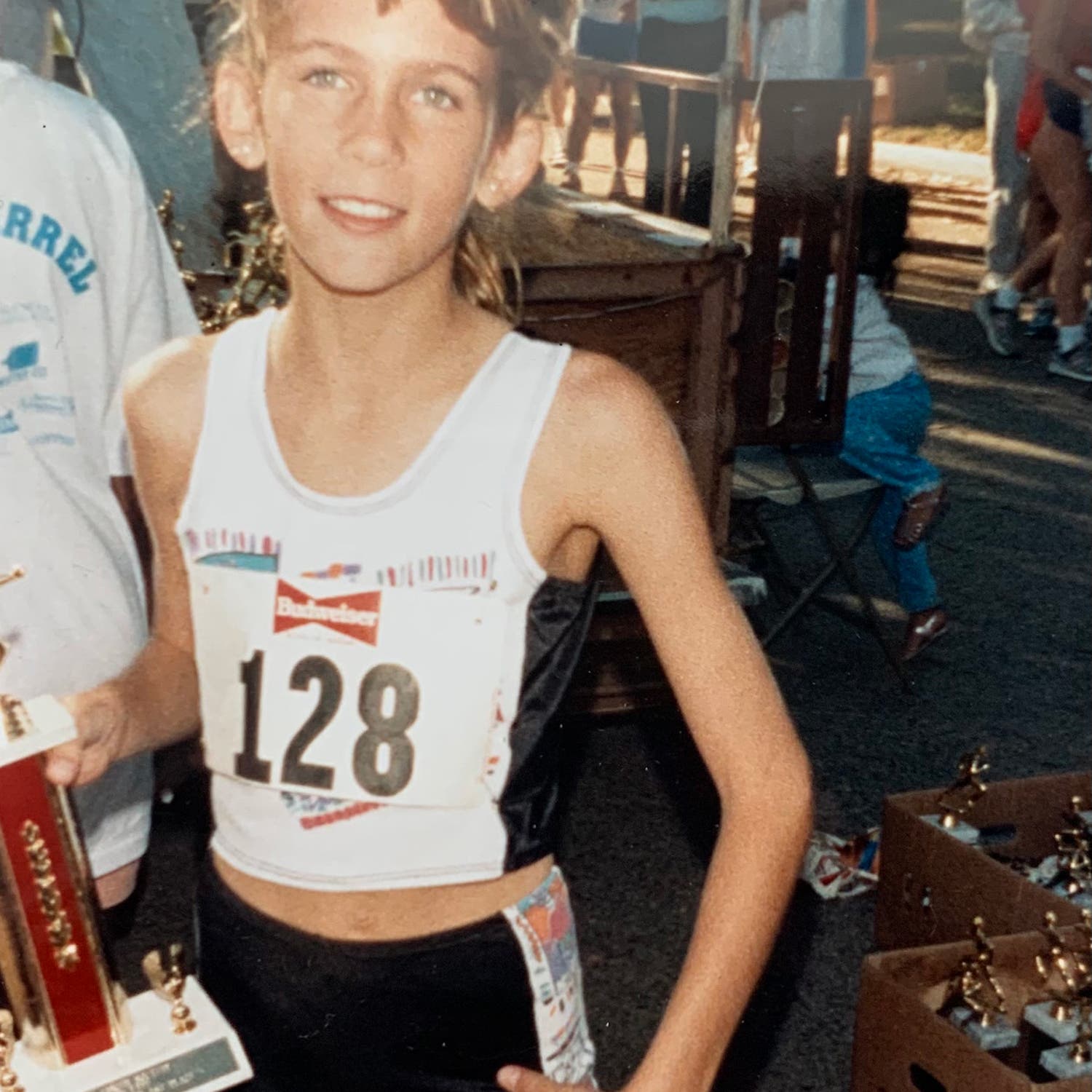 A post-event trophy in hand...