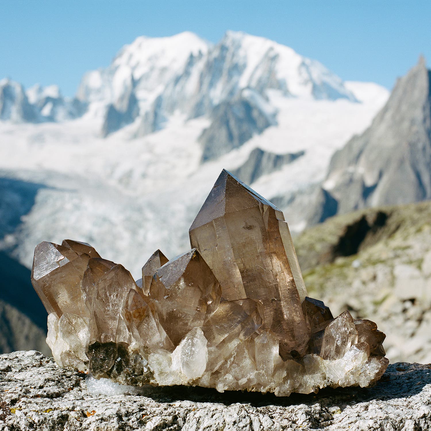 A large quartz crystal found by Couvercle hut keeper Christophe Lelièvre.