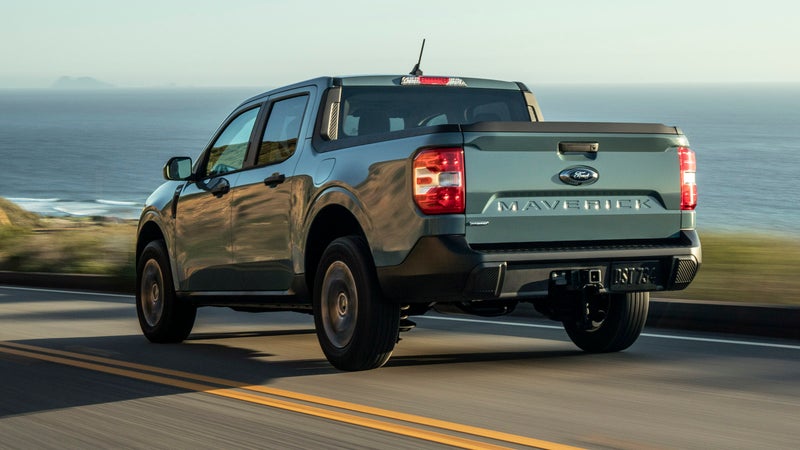 Equipped with four doors and two full-size rows of seats (with room for 5 people), along with a 4.5-foot pickup bed, the Maverick should work just as well transporting humans, as it will cargo.