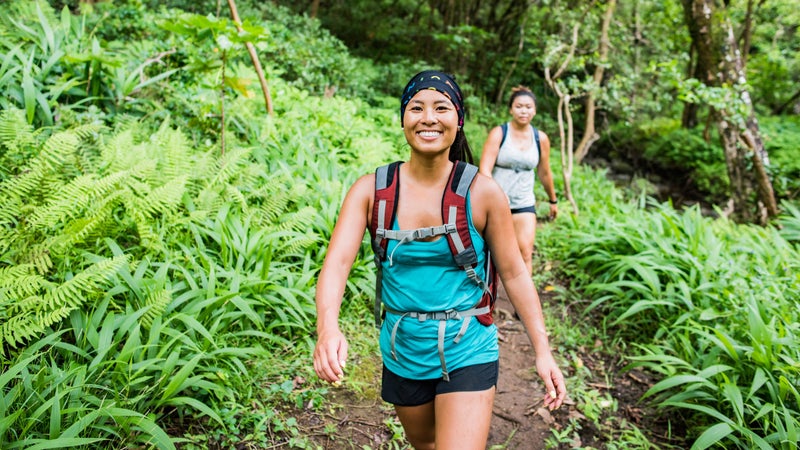 Hikers on Moanalua Valley Trail, Oahu, Hawaii